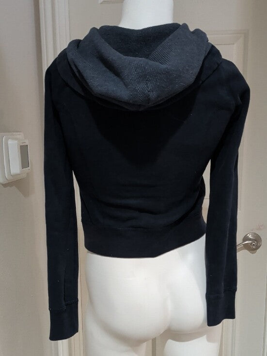 Abercrombie & Fitch Women's Navy Button-Up Hooded Bomber Jacket Women's XS