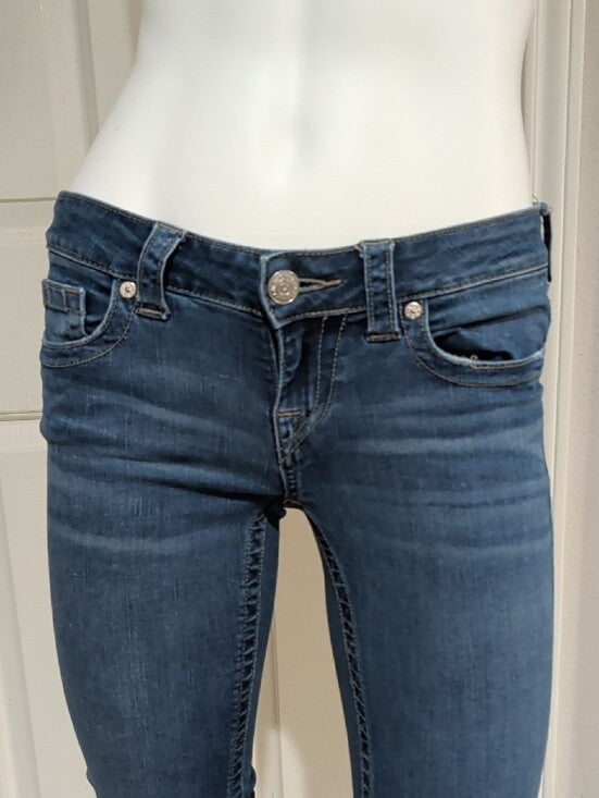 True Religion Medium Blue Wash Low-Rise Straight Billie Jeans Women's 26 US