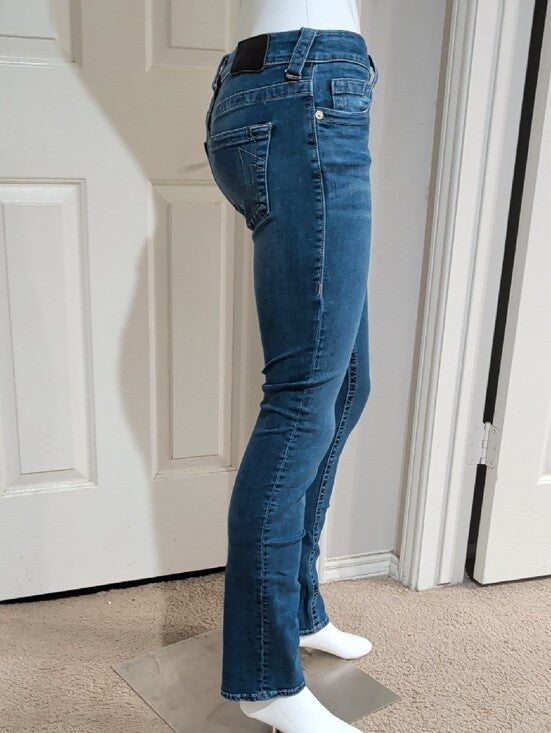 True Religion Medium Blue Wash Low-Rise Straight Billie Jeans Women's 26 US