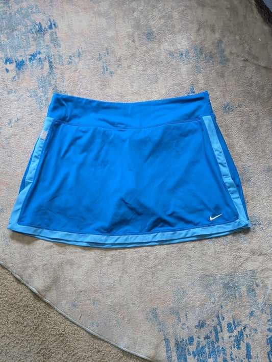 Nike Dri-Fit Women's Bright Blue Athletic Skort with Light Blue Trim Women's M