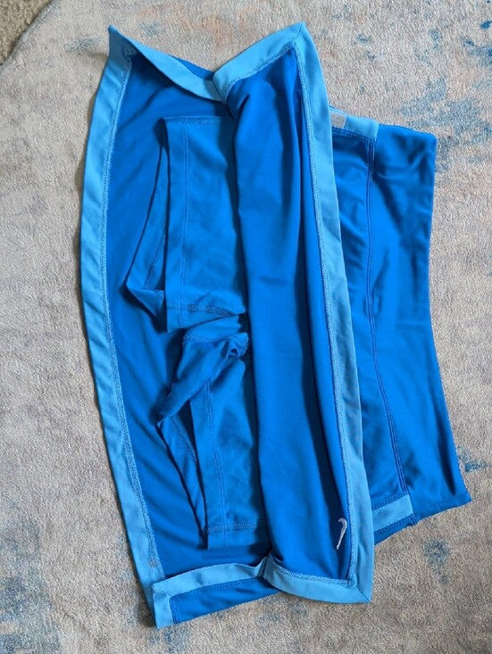 Nike Dri-Fit Women's Bright Blue Athletic Skort with Light Blue Trim Women's M