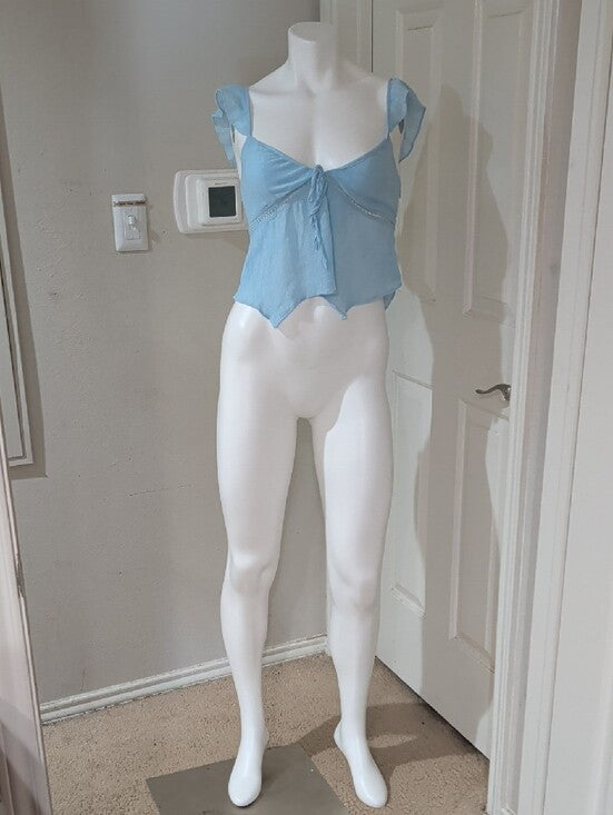 La Hearts Light Blue Ruffle Strap Tie-Front Camisole Women's XS