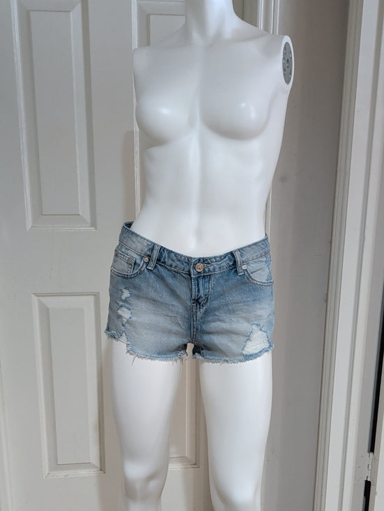 PLAYBOY Light Wash Distressed Denim Shorts Women's Size 3 Retro