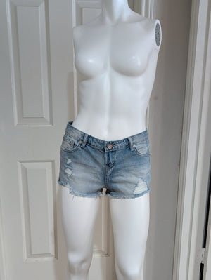 PLAYBOY Light Wash Distressed Denim Shorts Women's Size 3 Retro