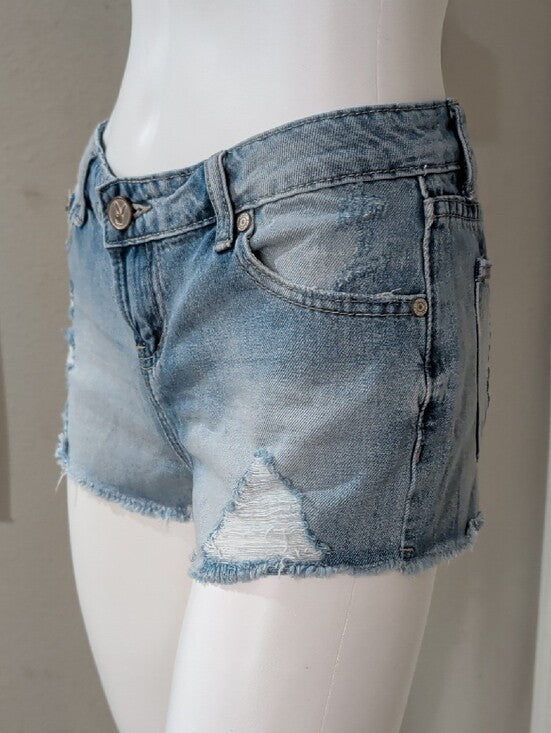 PLAYBOY Light Wash Distressed Denim Shorts Women's Size 3 Retro