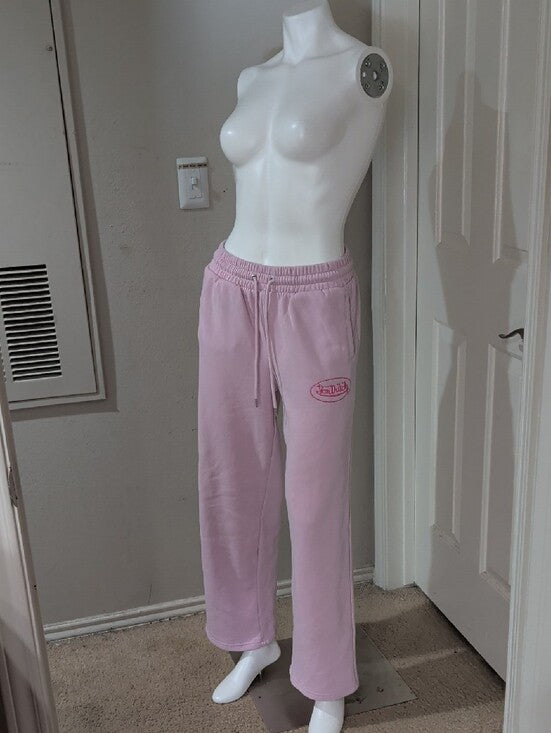 Von Dutch Light Pink Sweat Joggers with Logo Women's Medium