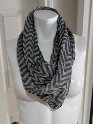 Women's Chevron Infinity Scarf - Gray