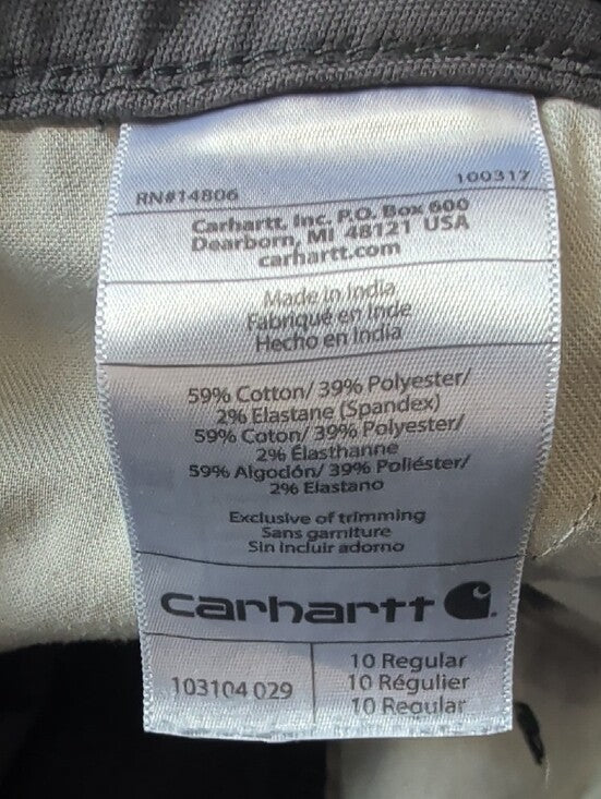 Carhartt Gray Straight Utility Chino Pants Women's 10 US