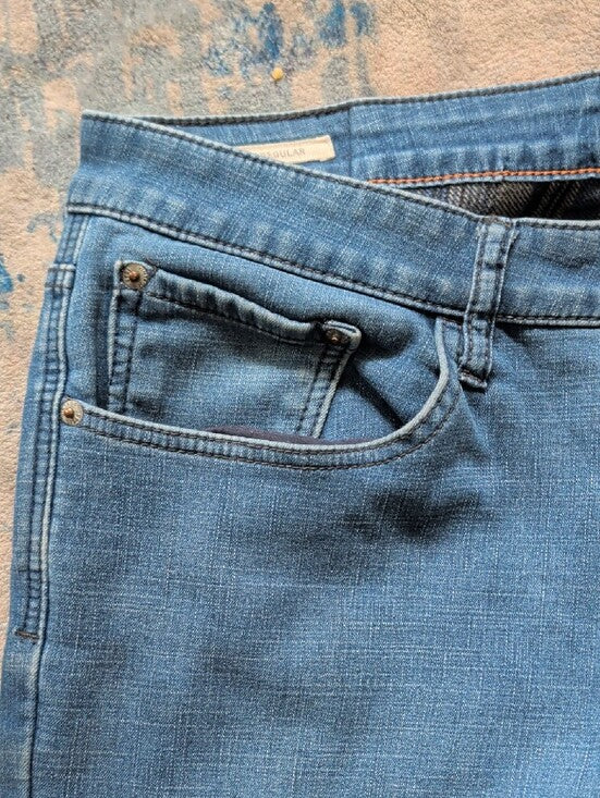 Weatherproof Men's Straight Jeans in Light Blue 34x30