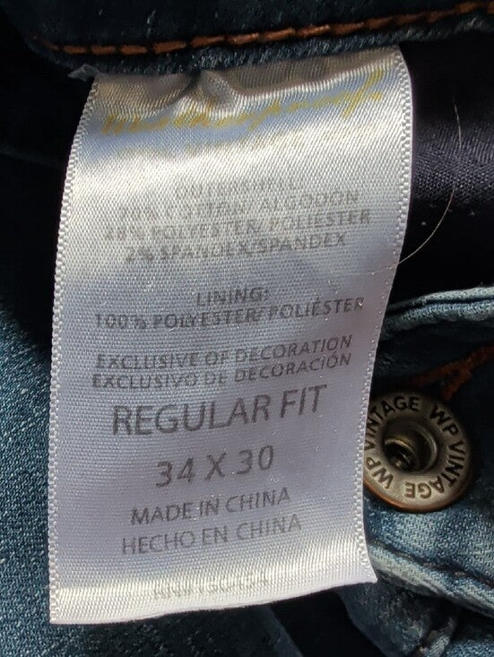 Weatherproof Men's Straight Jeans in Light Blue 34x30