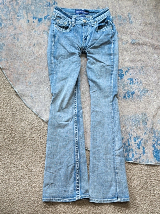 Westfield Eagle Light Blue McBling Flared Jeans Y2K Women's 0/XXS *Altered