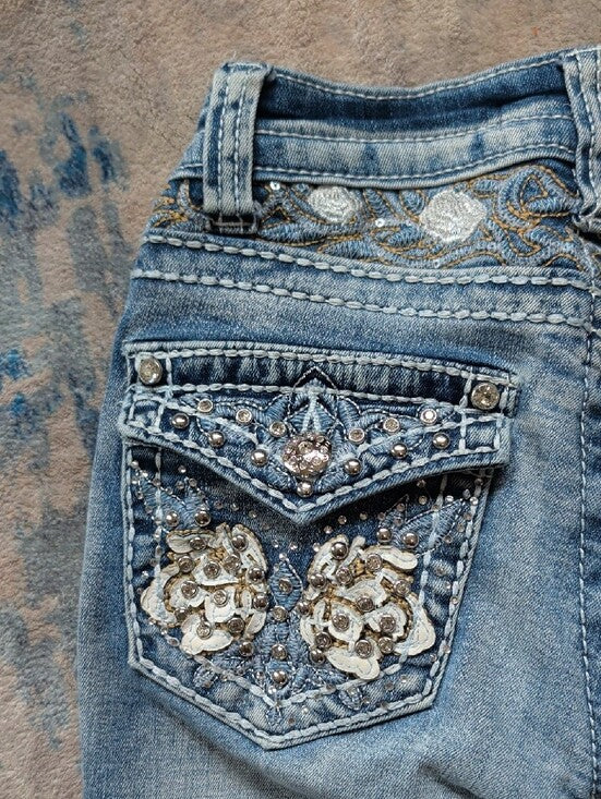 Westfield Eagle Light Blue McBling Flared Jeans Y2K Women's 0/XXS *Altered