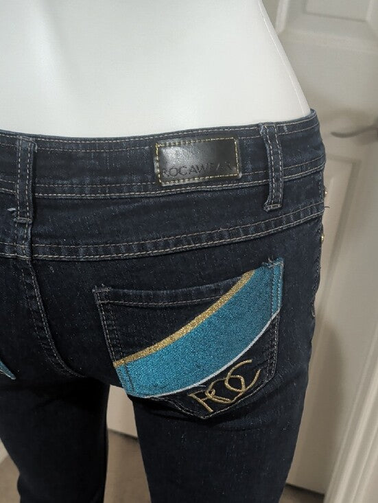 Rocawear Women’s Dark Blue Skinny Jeans Size 5 (Small)
