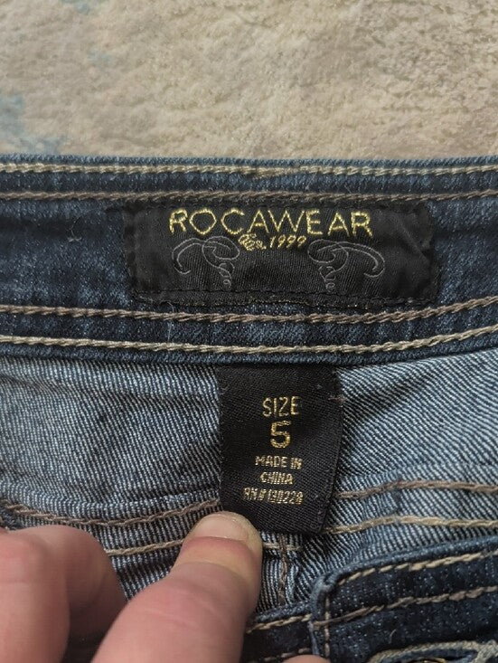 Rocawear Women’s Dark Blue Skinny Jeans Size 5 (Small)