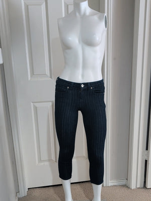 GUESS Dark Blue Pinstripe Cropped Jeans Women's 27 US