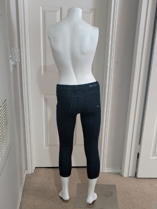 GUESS Dark Blue Pinstripe Cropped Jeans Women's 27 US