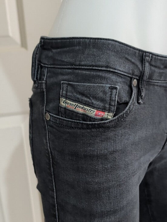 Diesel Skinny Low-Rise Jeans in Washed Black Women's 30 Y2K