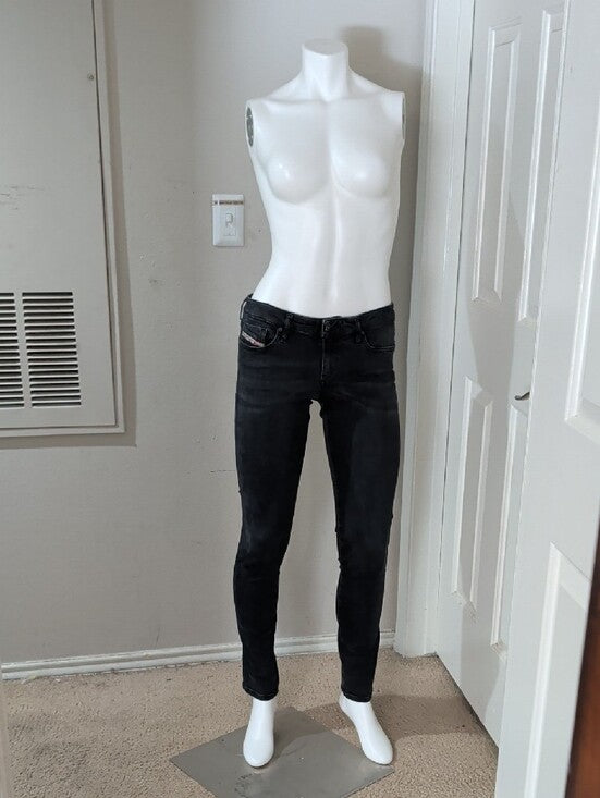 Diesel Skinny Low-Rise Jeans in Washed Black Women's 30 Y2K