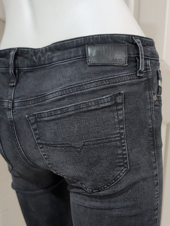 Diesel Skinny Low-Rise Jeans in Washed Black Women's 30 Y2K