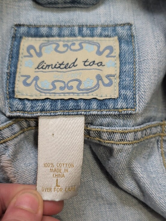 VTG Limited Too Light Blue Denim Jacket - Casual Jean Jacket Retro - Women's Large