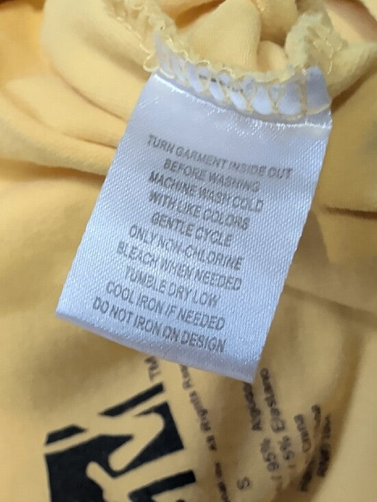 MTV Yellow Scoop Neck Tank One-Piece Bodysuit with Tie-Dye Logo Women's Small
