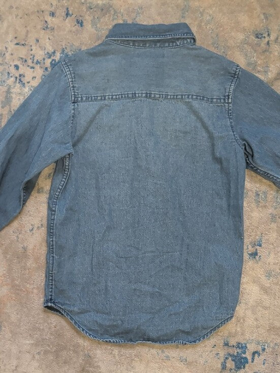 Sean John Kids Light Blue Denim Button-Down Shirt with Patch Details Boy's Small