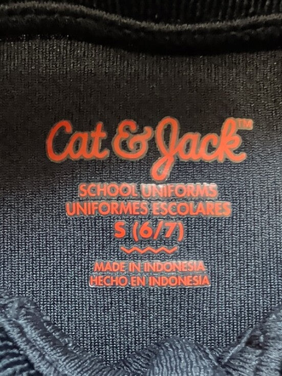 Cat & Jack Kids Navy Short Sleeve Polo Boy's Small (6/7)