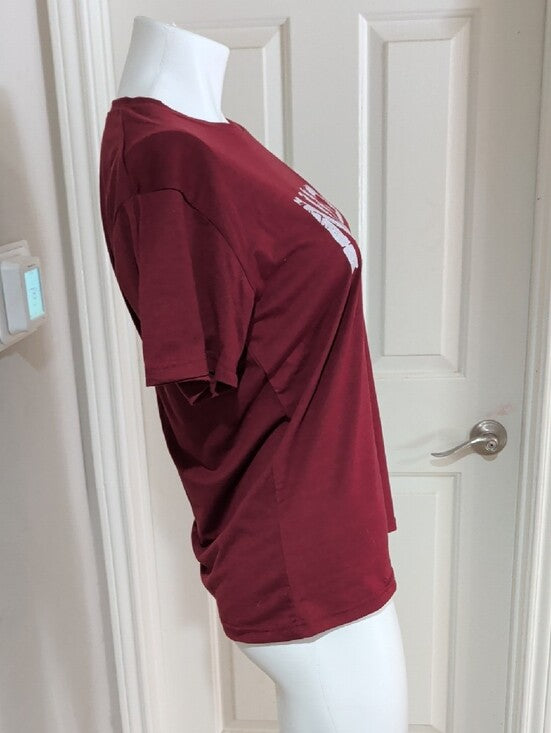 Nope Not Today Graphic Tee - Burgundy - Women's Medium
