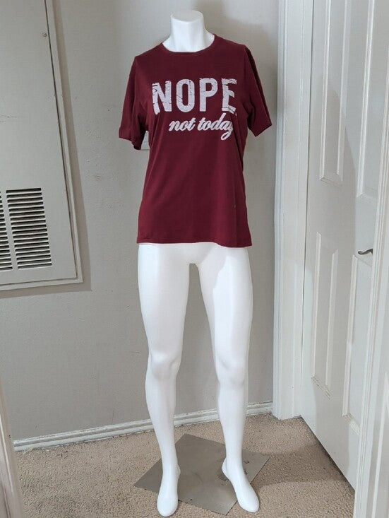 Nope Not Today Graphic Tee - Burgundy - Women's Medium