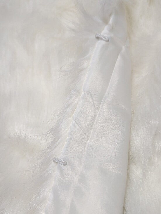 NWT Youhan White Faux Fur Sleeveless Vest Women's Small