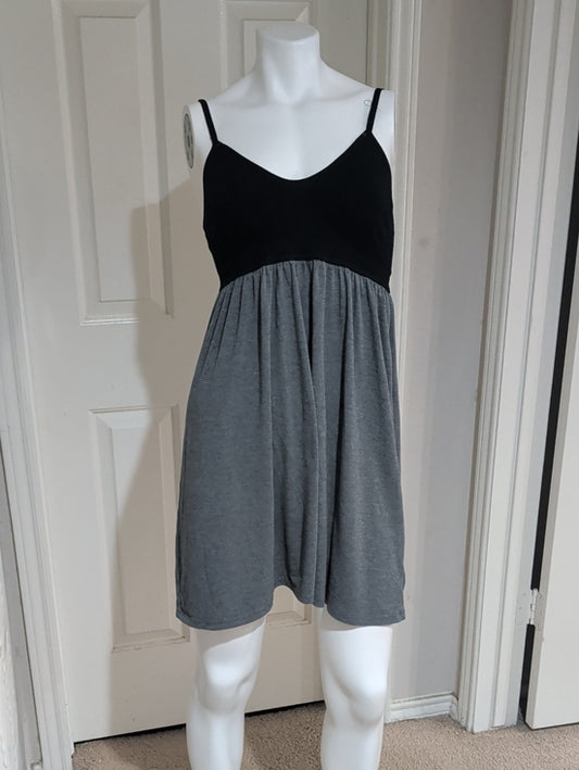 Women's Two-Tone Sleep Chemise - Black & Gray - Medium/ Large