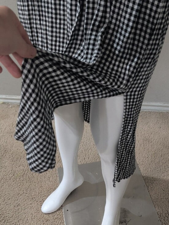 Bardot Off-Shoulder Black and White Gingham Dress Women's 6/Small US