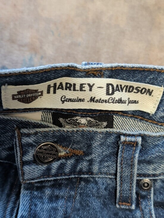 Harley-Davidson Straight-Leg Denim Jeans in Blue Denim Men's 34"x32" 100% Cotton
