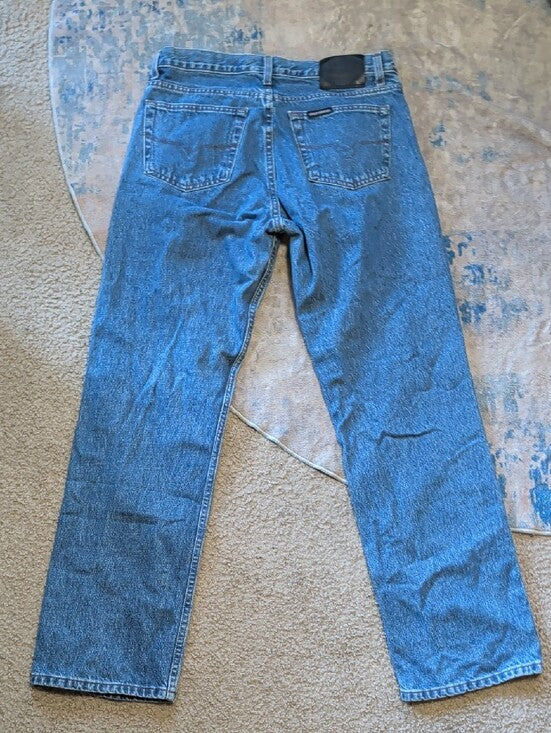 Harley-Davidson Straight-Leg Denim Jeans in Blue Denim Men's 34"x32" 100% Cotton