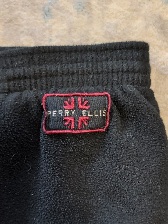 Perry Ellis Black Cozy Fleece Joggers Men's XL