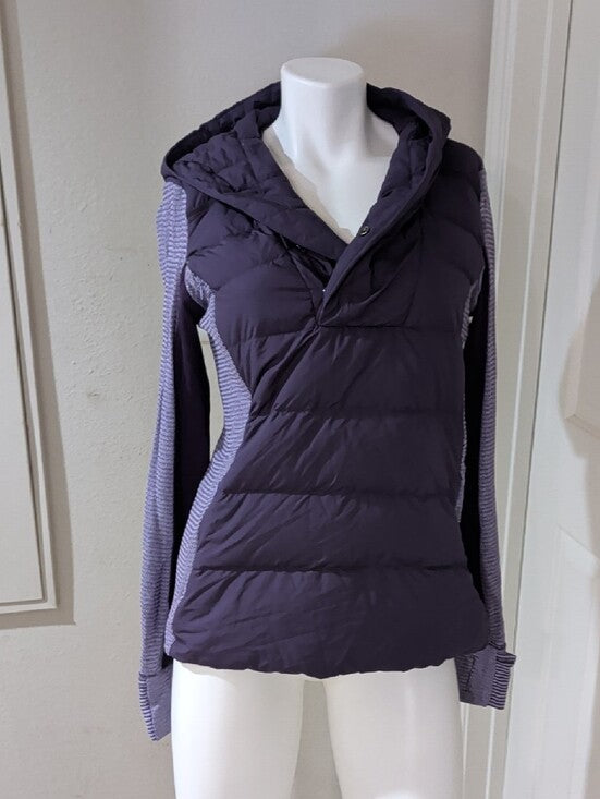 lululemon athletica Quilted Hooded Pullover in Deep Purple Women's 10 US