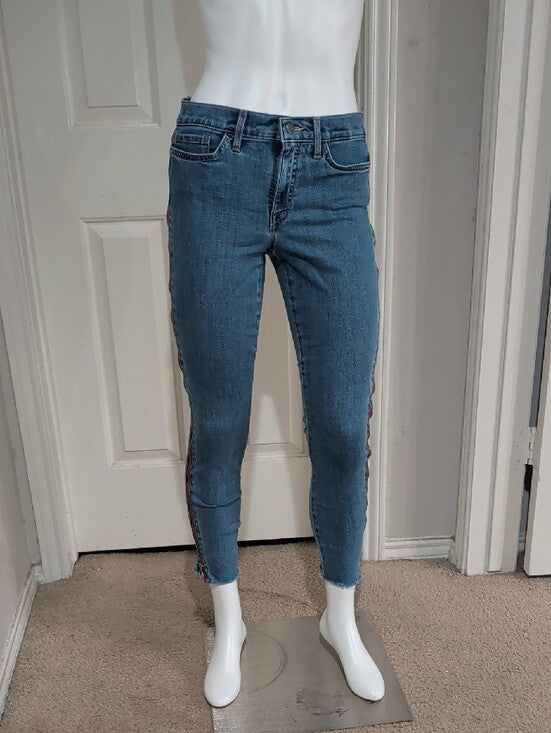 Rare Tommy Hilfiger Blue Ankle Jeans with Red Side Stripe Zipper Women's 6 US