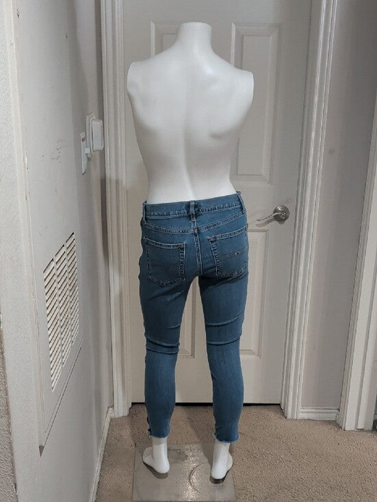 Rare Tommy Hilfiger Blue Ankle Jeans with Red Side Stripe Zipper Women's 6 US