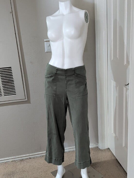 Joie Olive Green Utility Wide-Leg Pants W/ Elastic Waist Women's Small US 12 UK