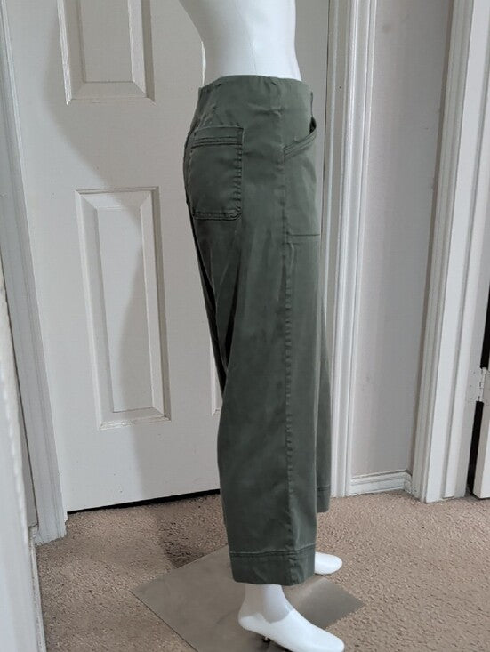 Joie Olive Green Utility Wide-Leg Pants W/ Elastic Waist Women's Small US 12 UK