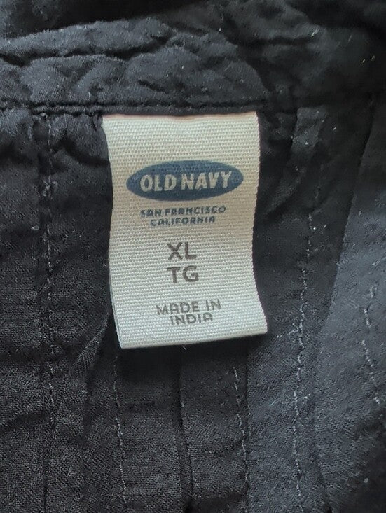 Old Navy Black V-Neck Short Sleeve Tunic Blouse Women's XL