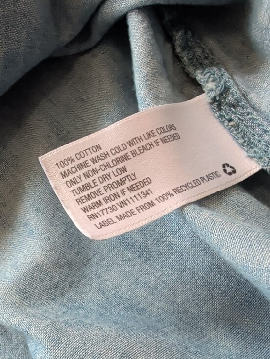 Mossimo Supply Co. Light Blue Off-Shoulder Ruffle Denim Dress Women's Small