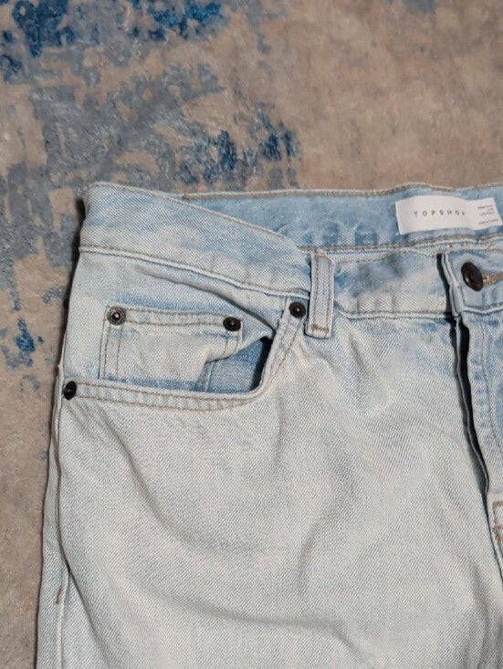 Topshop Light Wash Wide Leg Jeans Men's 28"X30"
