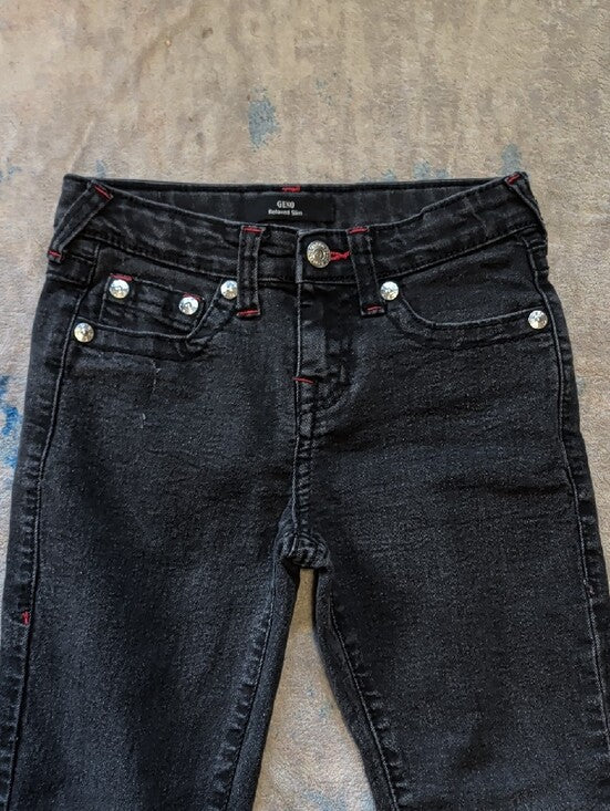 True Religion Kids Geno Black Skinny Jeans — Sleek Slim Fit - Boy's 10 US