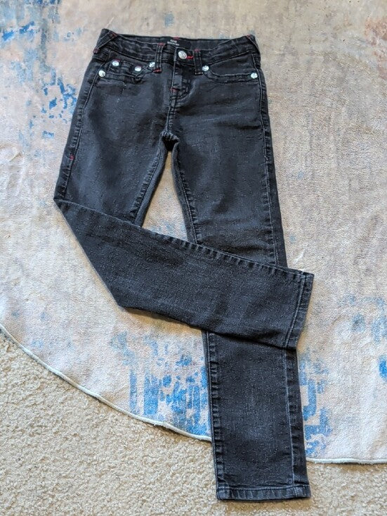 True Religion Kids Geno Black Skinny Jeans — Sleek Slim Fit - Boy's 10 US