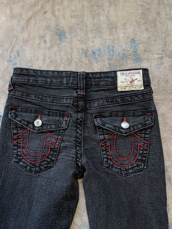 True Religion Kids Geno Black Skinny Jeans — Sleek Slim Fit - Boy's 10 US