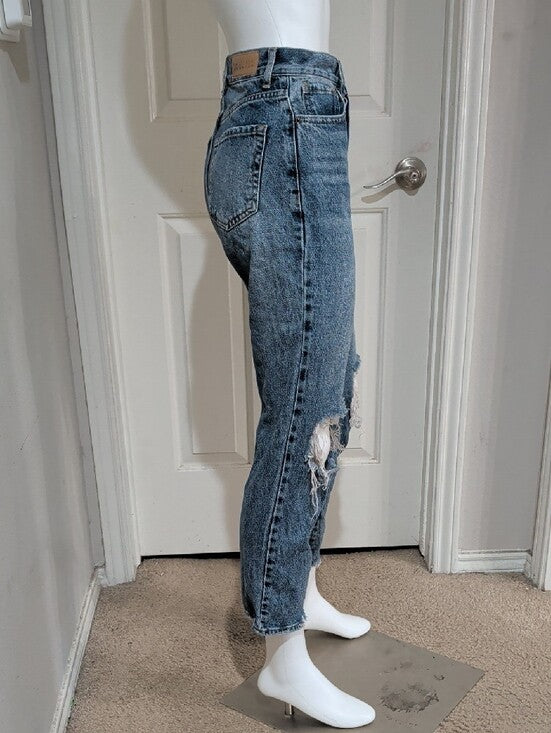 PacSun Light Blue Distressed Cropped Jeans Women's 25 US 100% Cotton
