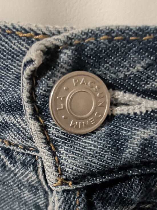 PacSun Light Blue Distressed Cropped Jeans Women's 25 US 100% Cotton