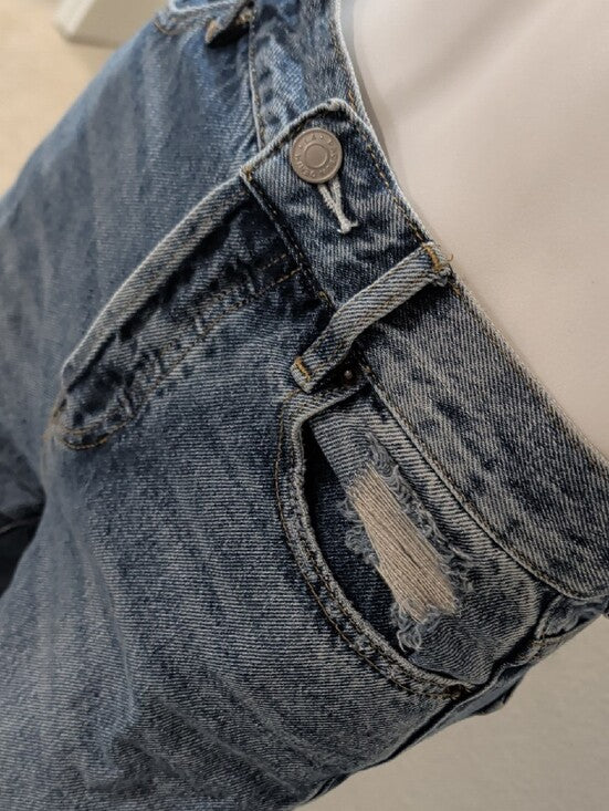 PacSun Light Blue Distressed Cropped Jeans Women's 25 US 100% Cotton
