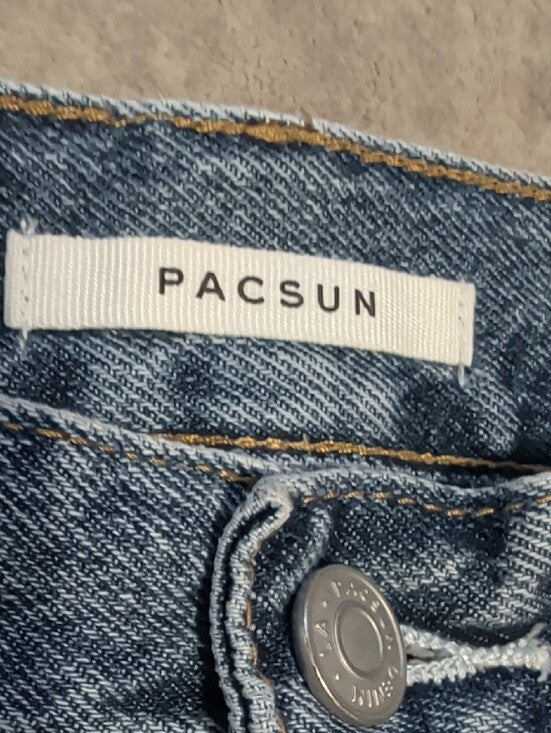 PacSun Light Blue Distressed Cropped Jeans Women's 25 US 100% Cotton